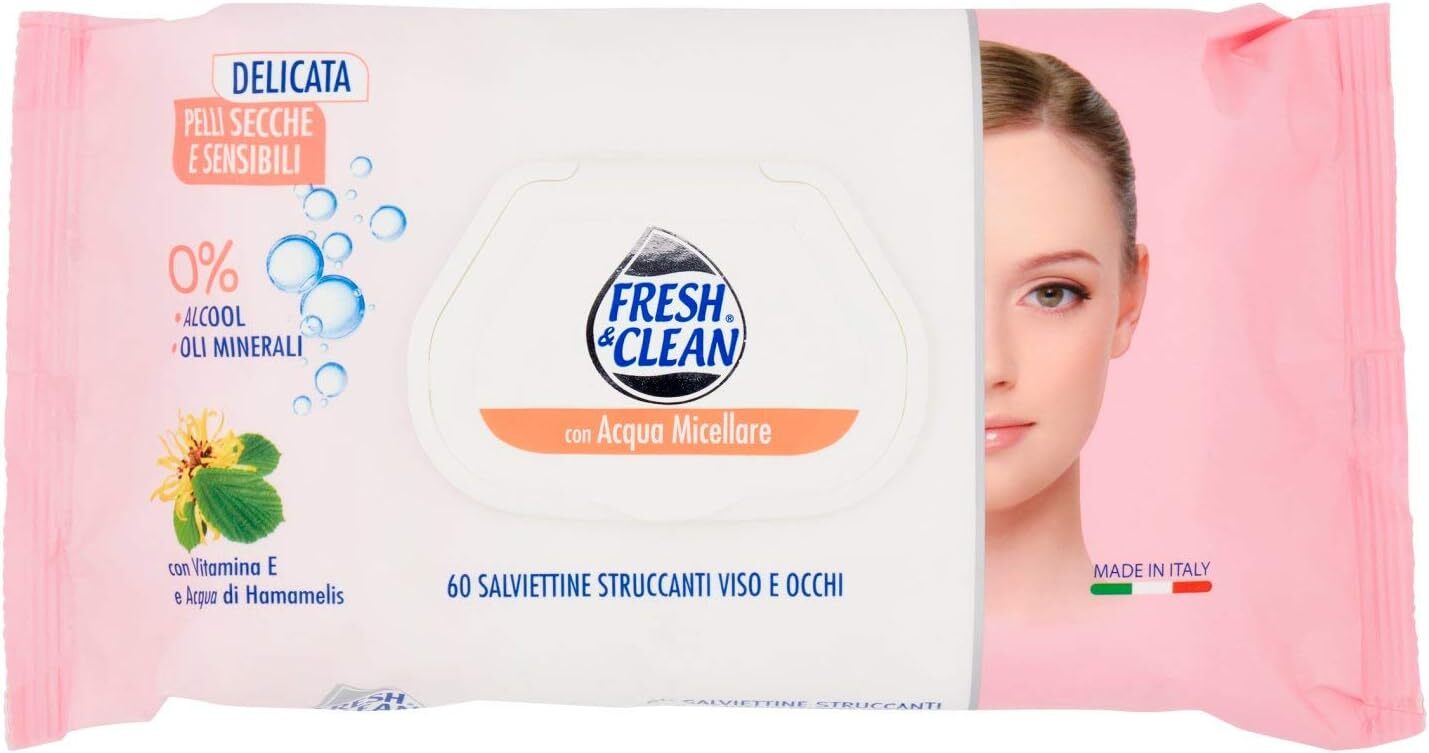 Fresh Clean Salviette Strucco, 60 salviette- PEZZI 3 (3x60).