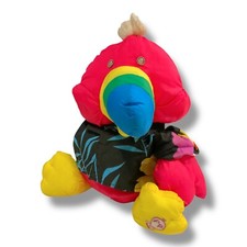 VTG 1980  s Puffalumps Parrot Plush 16" Toucan Wild Things Shirt Fisher Price