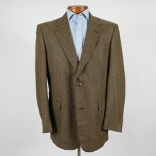 Austin Reed Mens 42L Brown Houndstooth 2 Button Blazer Sport Coat Jacket