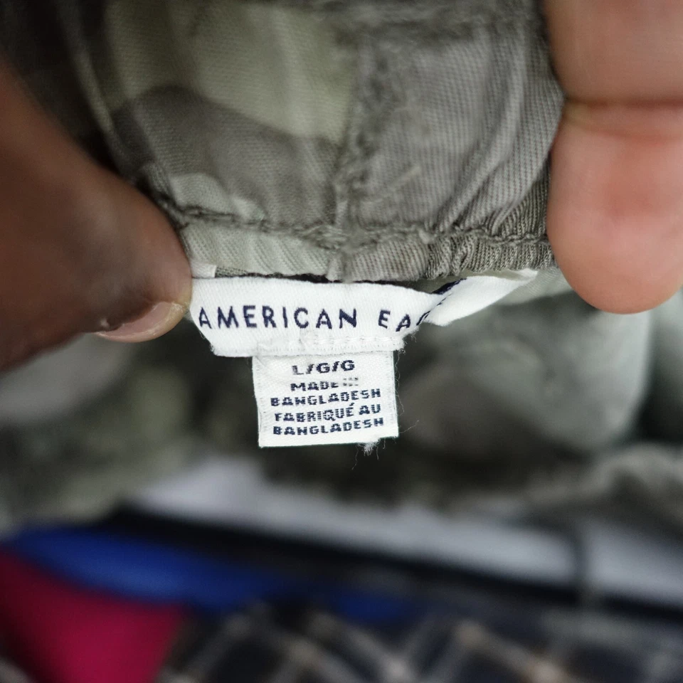 Pantalones Cortos American Eagle Outfitters Para Mujer Grandes Verde Camuflaje Cintura Elástica Foto 3 de 4