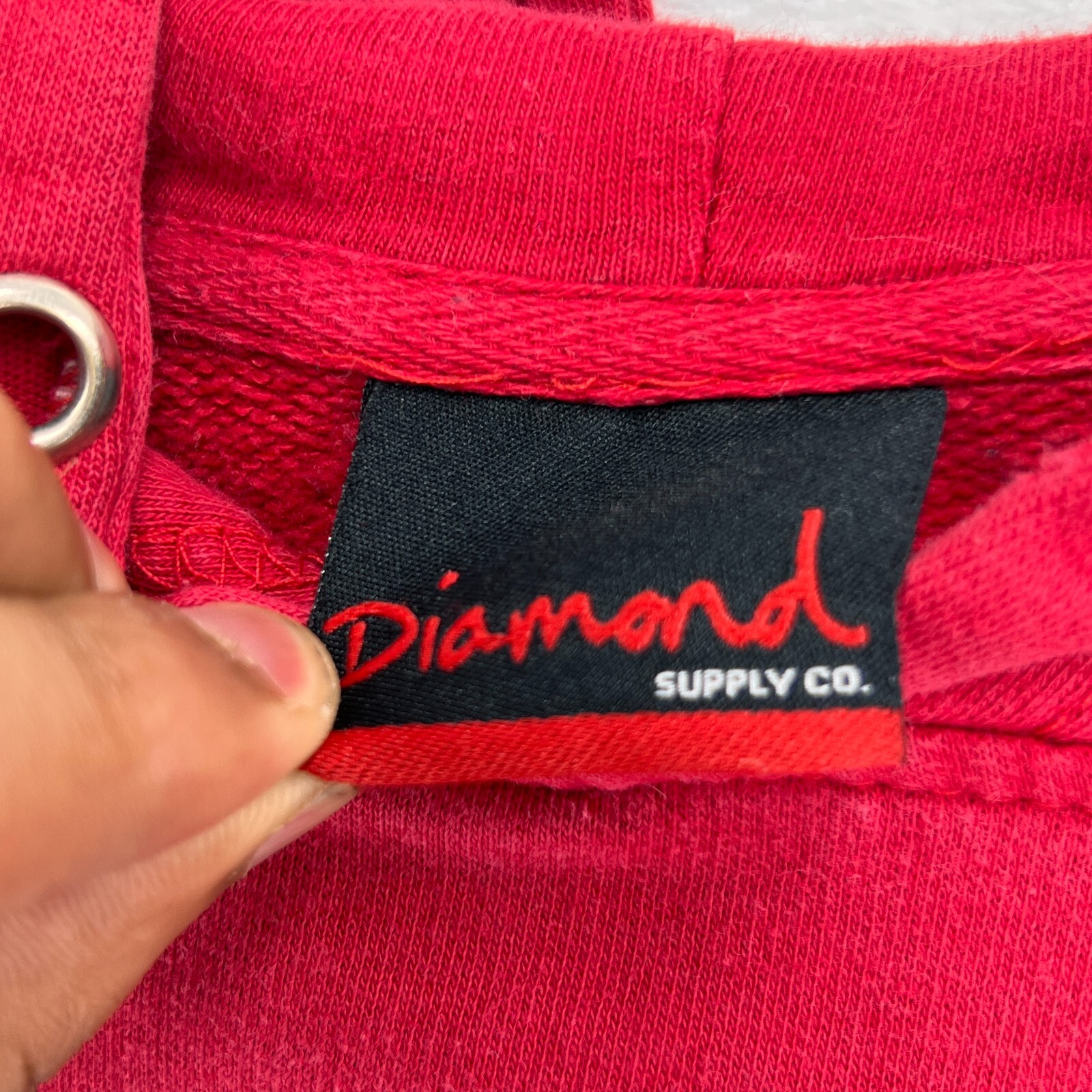 Diamond Supply Co. Men's Red Diamond Logo Pullover Fleece Hoodie