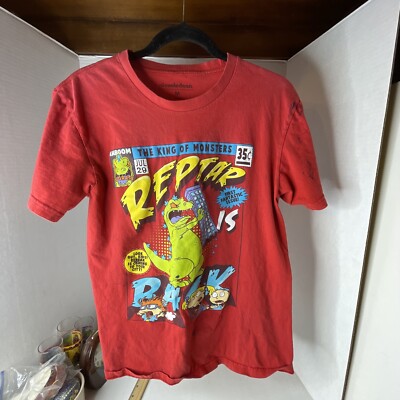 Nickelodeon Rugrats Shirt Adult Medium Red Reptar is Back READ