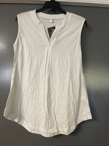 Newchoice Womens Tank Top V Neck Sleeveless Summer Shirt Loose Casual Blouse Top - Picture 7 of 9