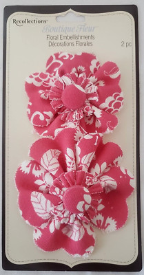 RECOLLECTIONS Boutique Fleur FLORAL EMBELLISHMENTS - 2pcs - PINK FLORAL