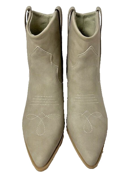 Женский размер 10 М Qupid Western ковбой ботильоны туфли серо-бежевый - Изображение 4 из 4