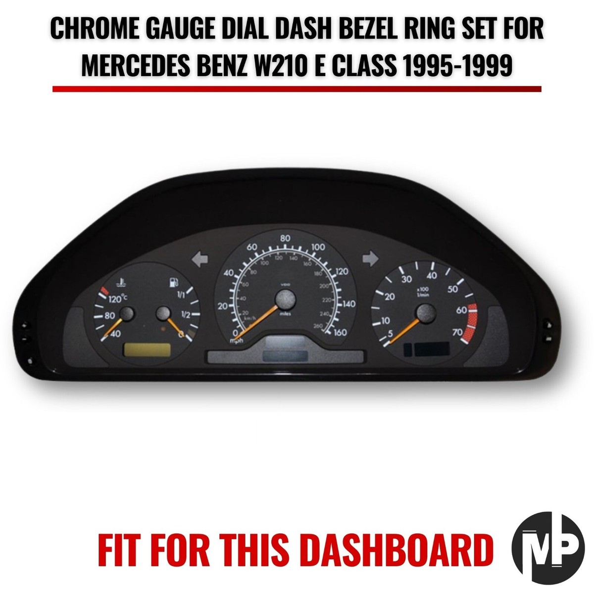 Chrome Gauge Dial Bezel Rings For Mercedes Benz W210 E Class 2000-2002 – Unbranded