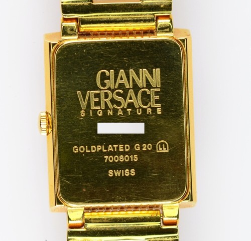 Gianni Versace Medusa 7008015 Quarz vergoldet 25mm Unisex B+P - Picture 10 of 11