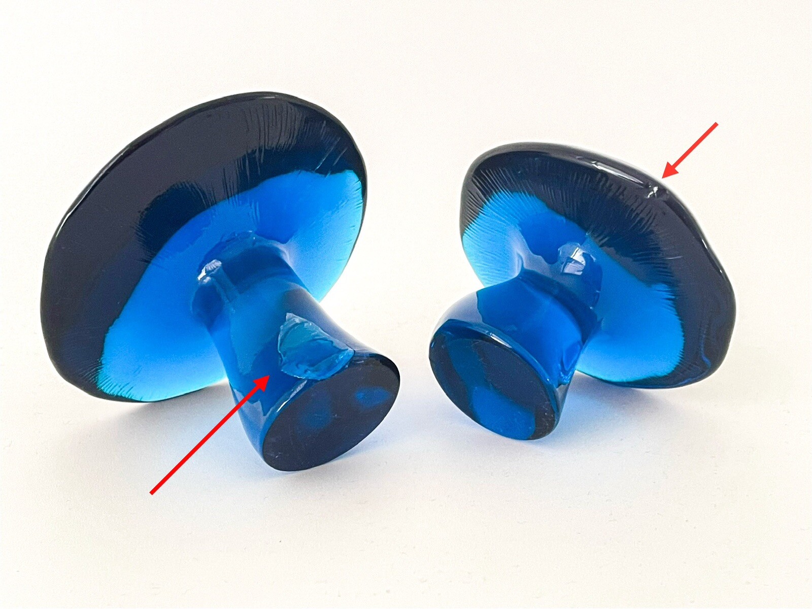 MCM SET Viking Glass Blunique/Blue Mushrooms Small Medium Large AS IS