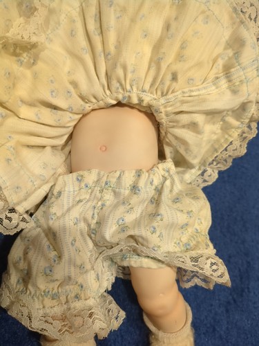 Porcelain Baby Doll in Frilly Dress Hand Made 15” Doll Vintage - Picture 11 of 22
