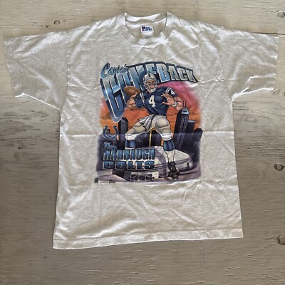 Vintage 90s NFL Pro Player Jim Harbaugh Captain ComeBack Colts Football Shirt L