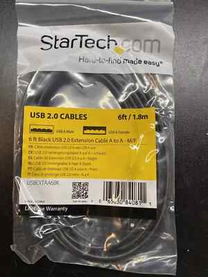 (LOT OF 5) *NEW* StarTech 6ft USB 2.0 Extension Cable A to A - M/F