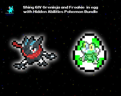   Shiny 6IV   Greninja and Froakie egg Bundle Pokemon Scarlet Violet Legends Z-A
