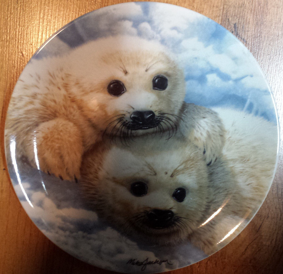 The Collectors Treasury " Baby Seals " Limited Edition Collector Plate