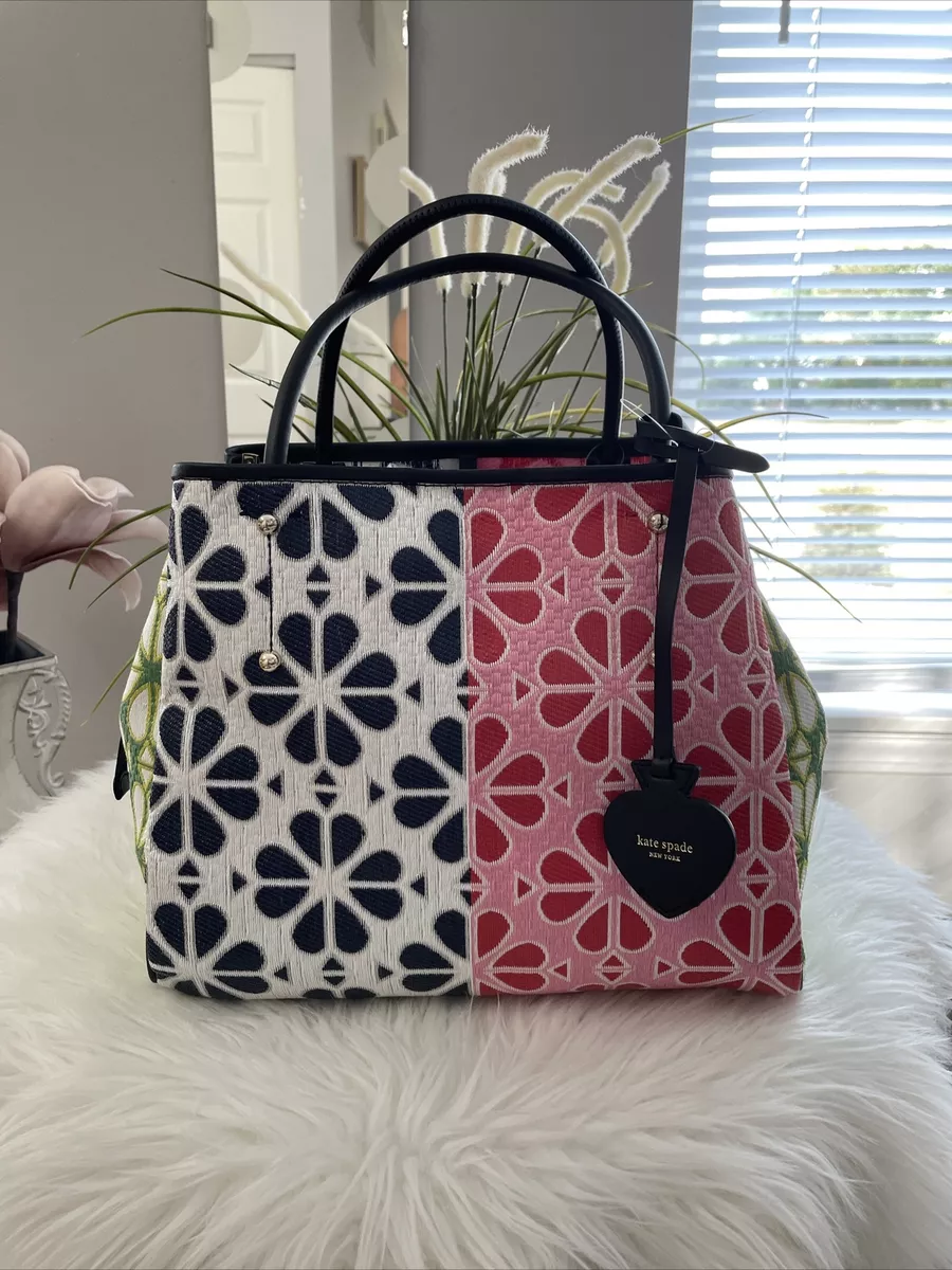 New Kate Spade Spade Flower Raffia Everything Medium Tote Great