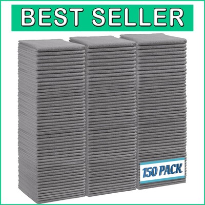 Versatile 11.5x11.5 Grey Microfiber Cloths - 150 Pack for Eco-Friendly Cleaning