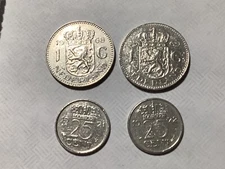 Lot of 4 Netherlands Coins-Circulated as shown 