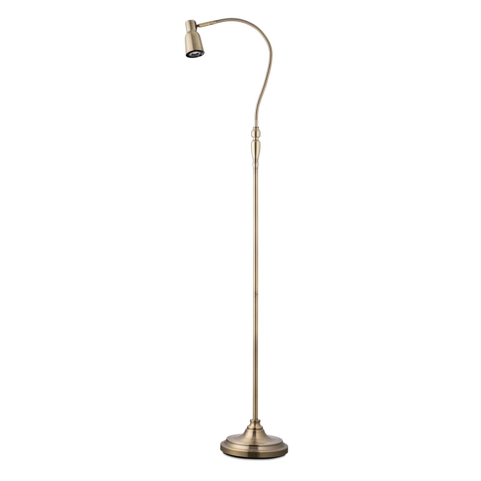 Floor Lamp Modern Antique Brass Adjustable Gooseneck Reading with LED Bulb