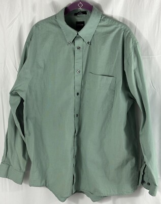 Arrow Company Mens L  16-16 1/2 Shirt Button Up Long Sleeve Green checks