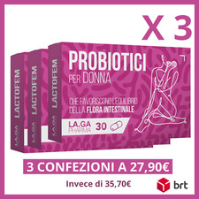 LactoFem Probiotici Donna[3PZ PROMO] Flora Vaginale,Candida,Lactobacillus,30cps