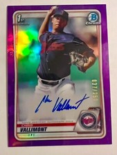 2020 Bowman Chrome Chris Vallimont Purple Refractor Auto /250