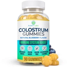 Sugar-Free Colostrum Gummies 1500mg Bovine Colostrum for Humans Grass-Fed Sup...