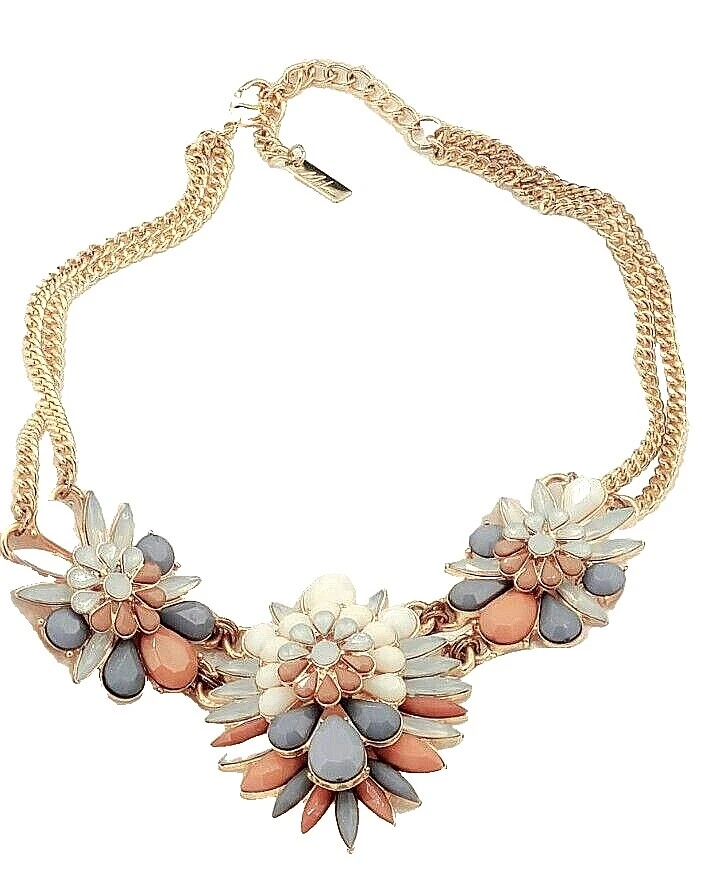 Flores y Plantas De Oro Blanco de Cristal Collares y colgantes De moda