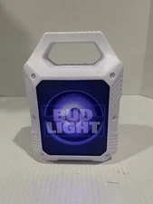 Bud Light Bluetooth 5.0 Mini Party Speaker w/LED Light show/FM Radio. New WOBox