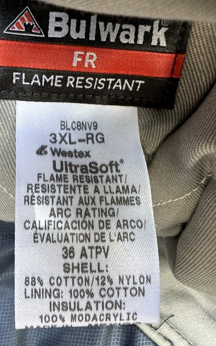 3xl Reg. BULWARK Insulated Bib Overalls 1/2 Price Pre Season Sale - Picture 2 of 2