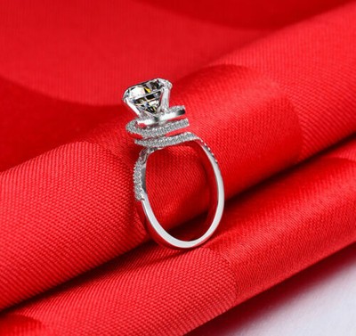 14K White Gold 2.42Ct Engagement And Anniversary Round Lab Created Diamond Ring