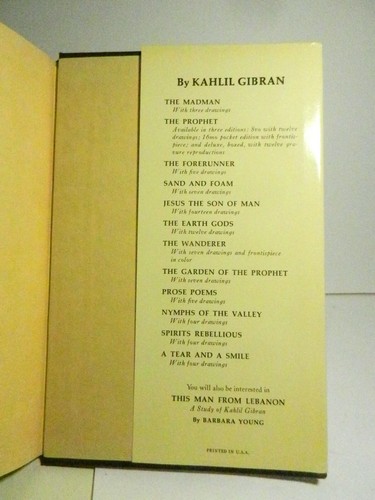The Prophet By Kahlil Gibran 1966 Alfred A. Knopf-77th Printing-NYC-Hard Copy - Picture 5 of 7