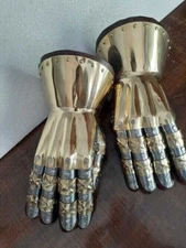 Medieval Knight Gauntlets Functional Armor Gloves Leather Steel SCA LARP