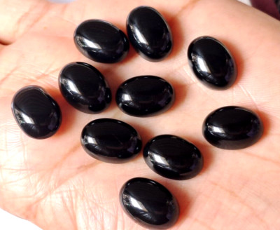 WHOLE Sale Natural Black Onyx 10×14 MM Oval Shape AAA Fine Quality Gemstones