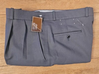 John Henry Gray Pleated Gray Dress Slacks 34X34 NWT