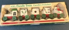 Vintage Christmas Wood Noel Holiday Candle Train In Orig. Box 1984 Flaw READ DES