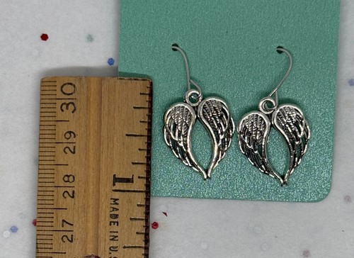 Labradorite 925 Silver Gemstone Heart Pendant Jewelry & Wings Earring Set - Picture 6 of 16