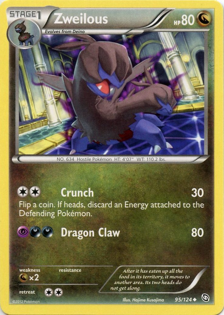 Pokemon - Zweilous - 95/124 - Uncommon - BW - Dragons Exalted - NM