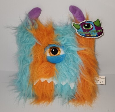 KellyToy Monster Pillows Stuffed Animal Gift Teal Orange 11'' Rare Cyclops 