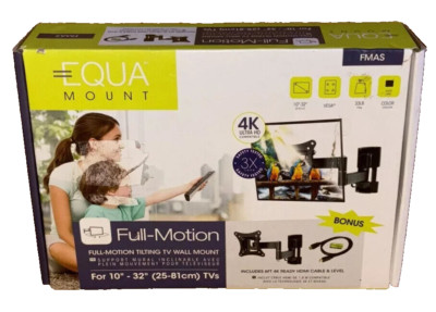 EQUA FULL MOTION TILTING TV WALL MOUNT BRACKET SWIVEL 10''-32'' IN LED LCD NEW