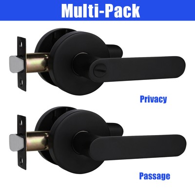 Matte Black Heavy Duty Door Knob Lock Handle Round Passage Privacy Keyed Entry