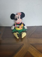 Disney Store Hula Dancer Minnie Mouse Mini Bean Bag 8" Plush Vintage