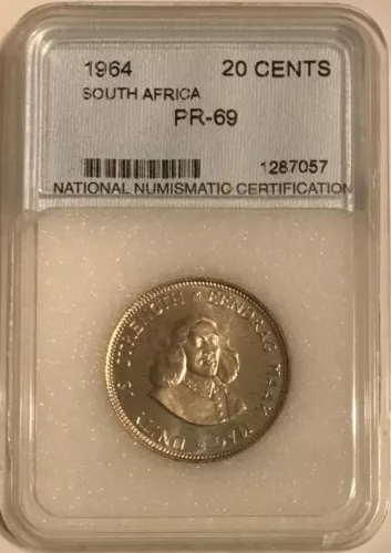 South Africa NGC 1964 20c Twenty Cent High Grade Proof