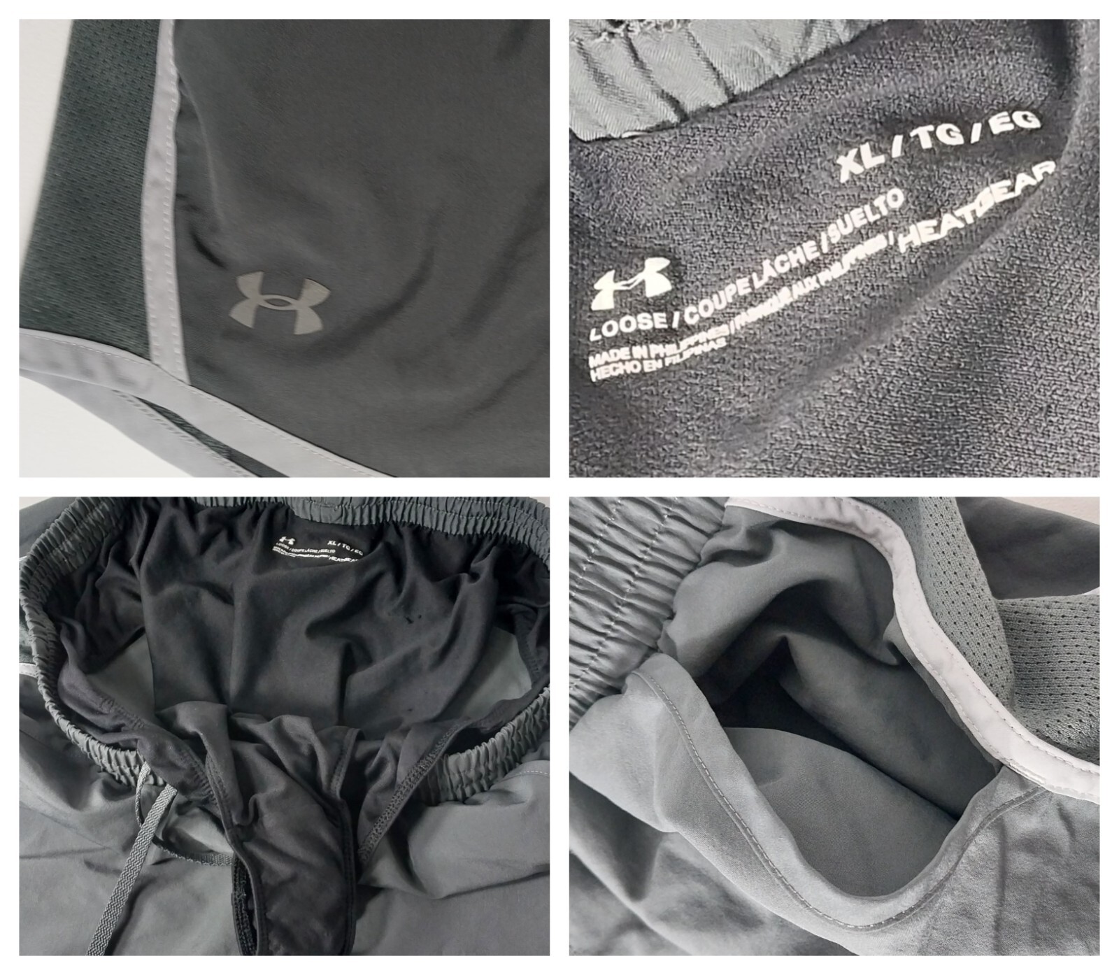 Under Armour Flyby Gray Soft Shorts Loose Heatgear XL Workout