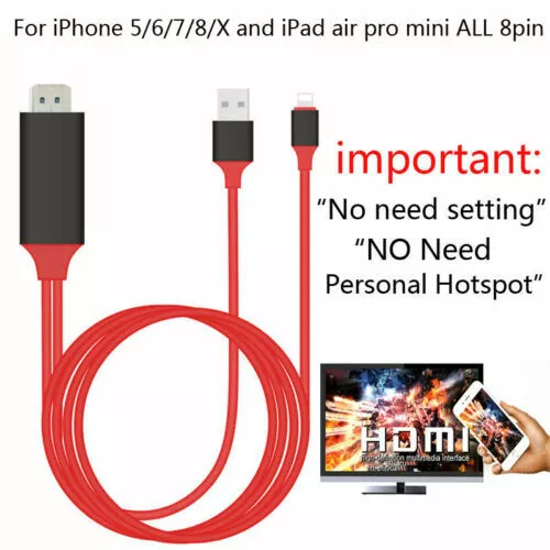 Lightning to HDMI for iPhone, 4K Lightning Digital AV Audio Adapter, HDMI  Sync Screen with Charging Port Compatible for iPhone 11/11 Pro/XR/XS/X 8,  iPad on HDTV/Monitor/Projector 