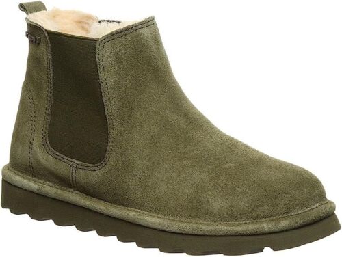 n.d.c. Claire Zip Booties Womens 8.5, 39 EU Olive Green Suede Leather Hand  Made