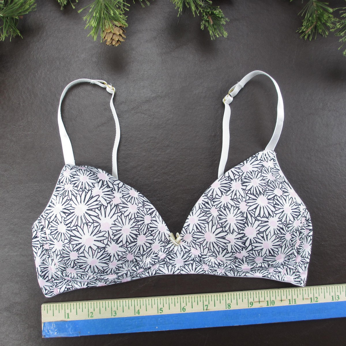 新品未使用　未開封　PG-Bra ホワイト・ネイビー Mサイズ 2点セット Nicole Miller Bra Size 34A Floral Print Padded Wireless Adjustable