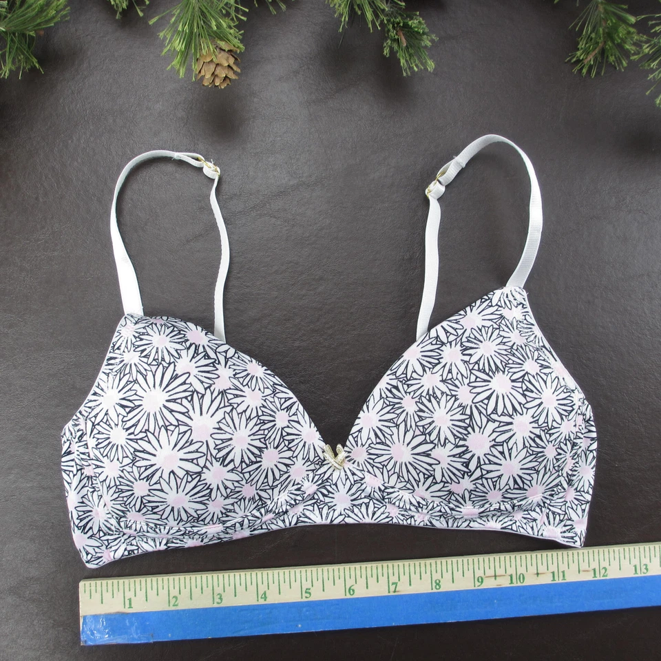 Sutiã Nicole Miller tamanho 34A estampa floral acolchoado sem fio fecho ajustável atrás - Imagem 2 de 4