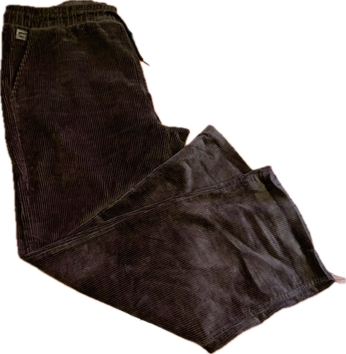 VTG Garage Brown Trousers Corduroy Jogger Pants Men's XL Cuffs Bagging Skate EUC