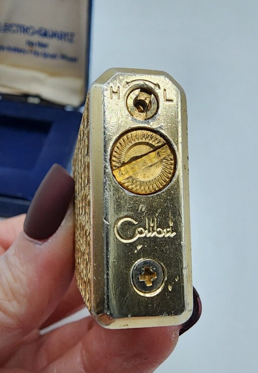 Vintage Colibri Electro-Quartz Lighter Monogrammed H Gold Vintage Colibri Electro-Quartz Lighter Monogrammed H Gold