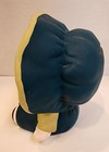 Vintage Lefton Chalkware Boy Doll Piggy Bank Yarn Hair Big Head Blue 5" Japan — photo 3