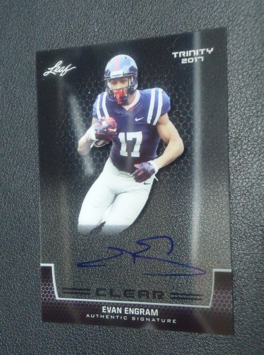 Evan Engram 2017 LEAF TRINITY CLEAR AUTO Card #CAEE2 REBELS